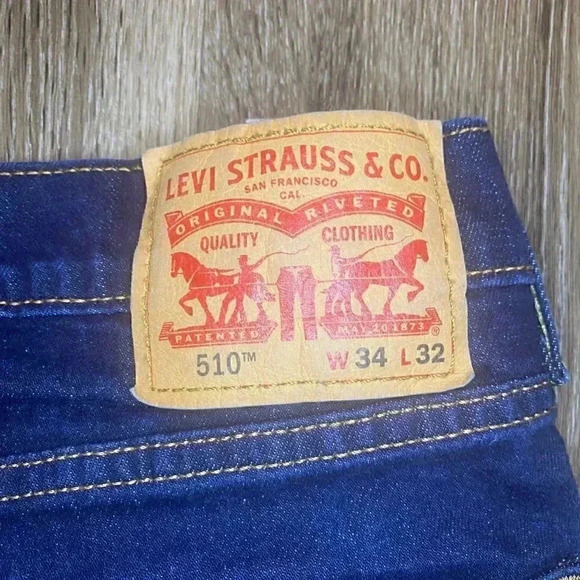 Mens Levi 510 Dark Jeans - 34x32 - Picture 6 of 7